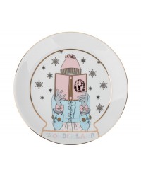 Тарелка Девушка с книжкой в шаре (розово-голубая)